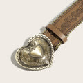 Punk Style Rivet Heart Buckle Beaded Leather Belt MK2LEEP6W6JBT52