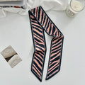 Stylish Zebra Print Narrow Soft Silk Scarf MK2BLW6W6NSI66