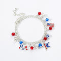 Retro USA Map Beaded Chain Bracelet 8ZA6JBR133T