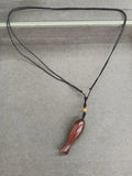 Simple Rope Braided Wood Fish Pendant Necklace 6W6JNC662