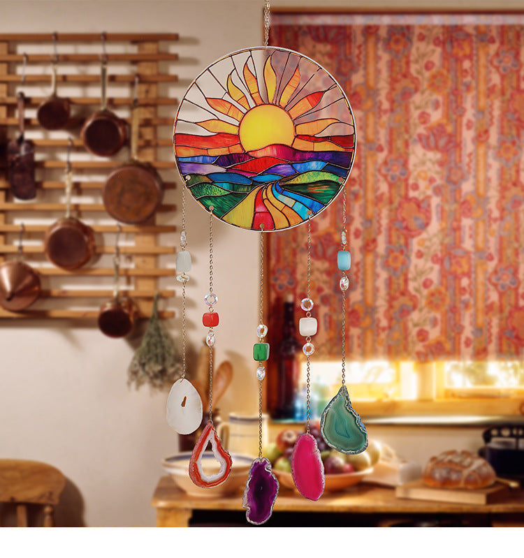 Boho Style Sun Spiral Colorful Stone Suncatchers MK2CZAS6H7HLS50