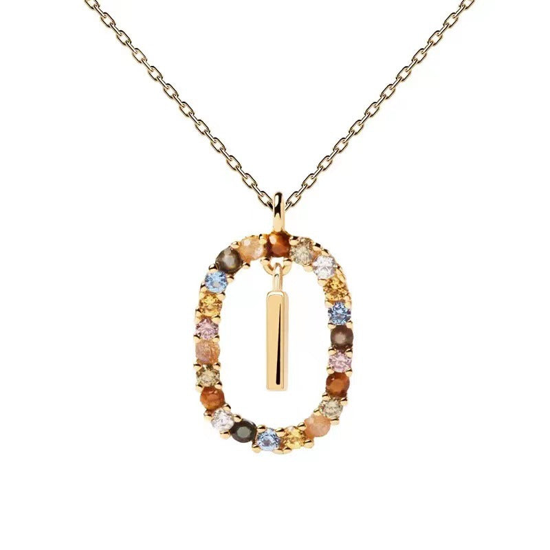 Colorful CZ Letter Pendant - DippedShop Wholesale - #2995