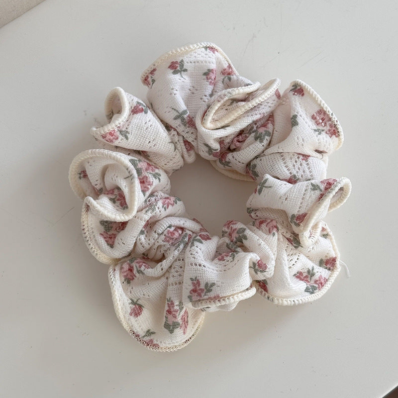 Beige Lace Floral Hair Ties - DippedShop Wholesale - #5763