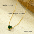 Cubic Zirconia Heart Pendant Choker Necklace 6W6JNC392L