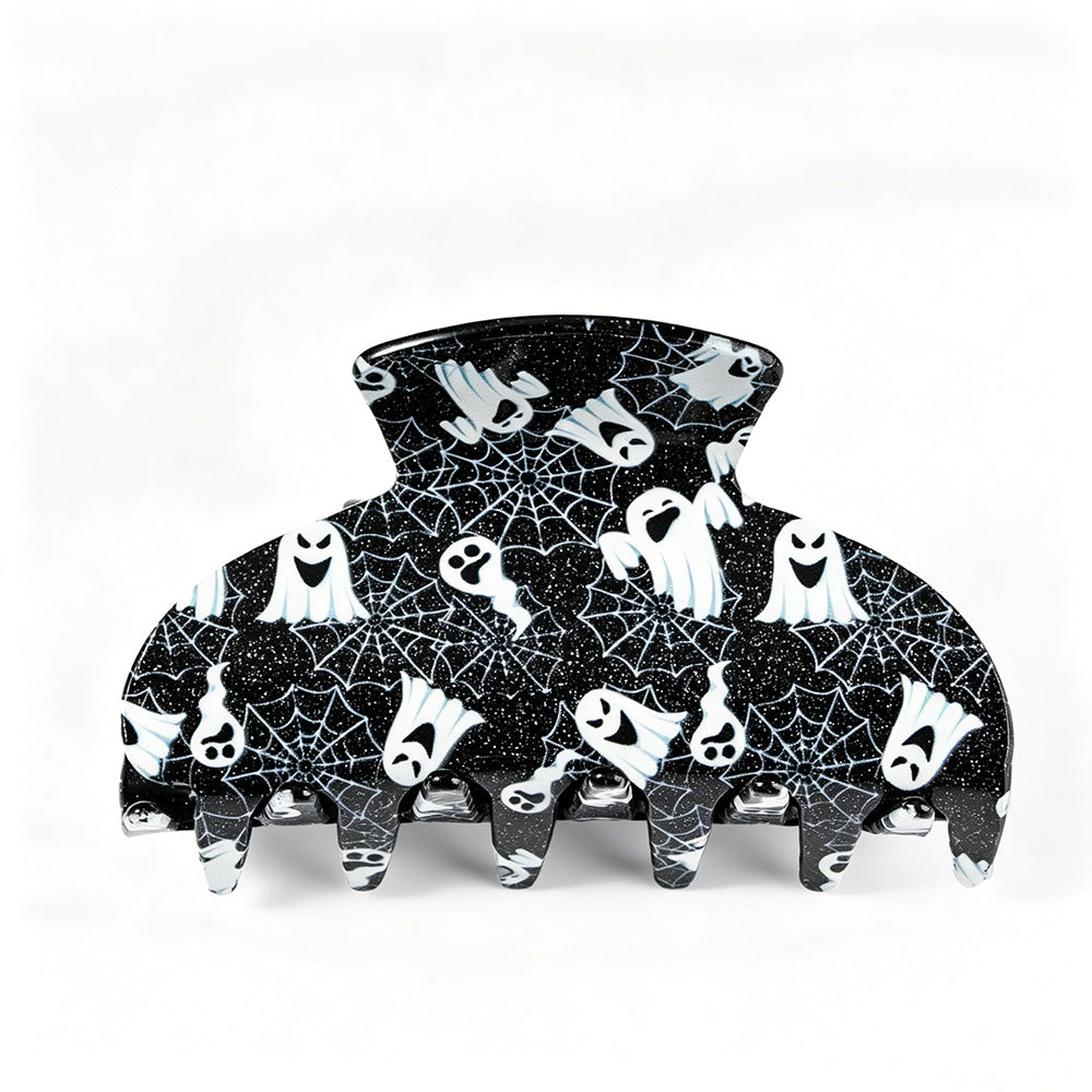 Quirky Halloween Ghost Pumpkin Hair Claw 6W6HCP1324