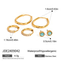 Gold Plated Rhinestone Hoops - DippedShop Wholesale - #9491
