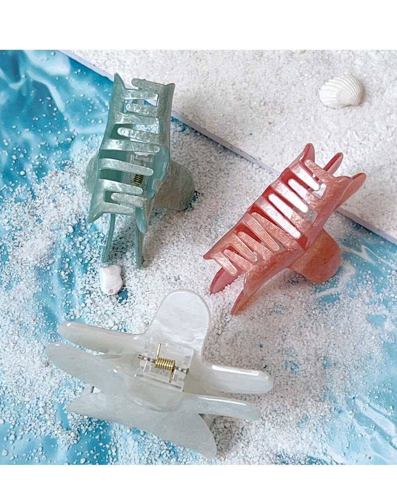 Cute Sparkly Starfish Acrylic Hair Claw MK2PPM6W6HCP347