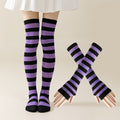 Cosplay Striped Thigh High Socks Arm Warmer Set 6W8FSO912