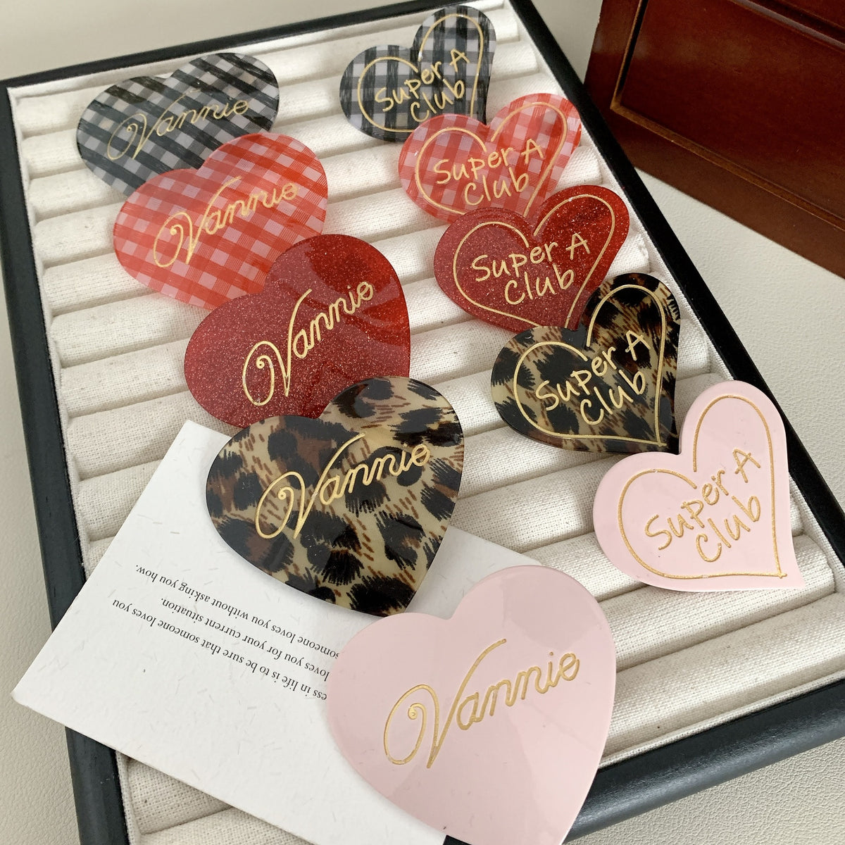 Sweet Printed Heart Acetate Hair Clip6W6HPN104