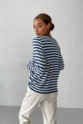 Round Collar Stripe Sweater - DippedShop Wholesale - #6227