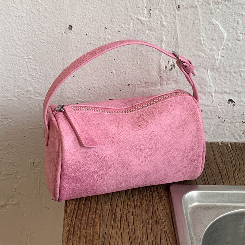 Minimalist Solid Color Suede Handbag 6W10BBG1380