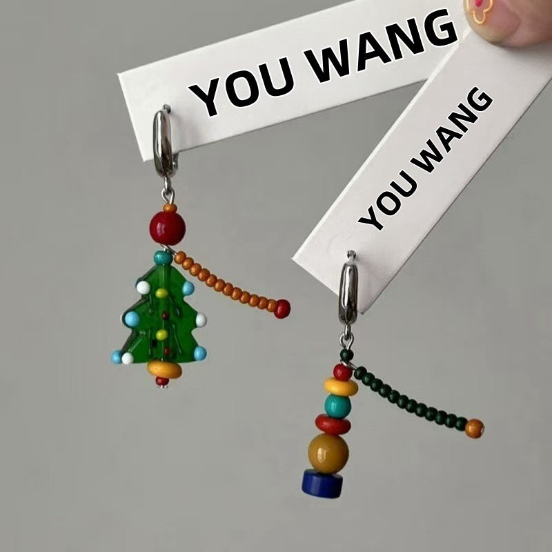 Christmas Tree Drop Earrings - DippedShop Wholesale - #7507