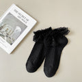 Lace Ruffle Bow Ankle Socks - DippedShop Wholesale - #7059