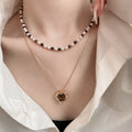 Vintage Irregular Tiger Eyes Stones Necklace 6W6JNC909