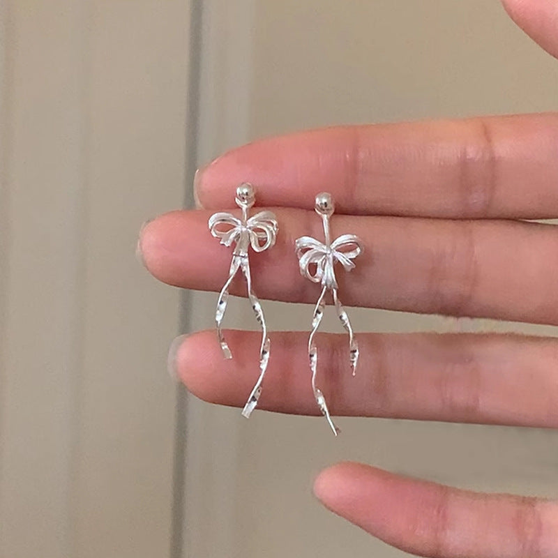 Bowknot Tassel Stud Earrings - DippedShop Wholesale - #1523