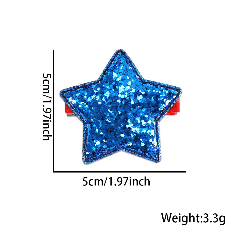 Exquisite Solid Color Sequin Star Hair Clip 8AS6HCP72L