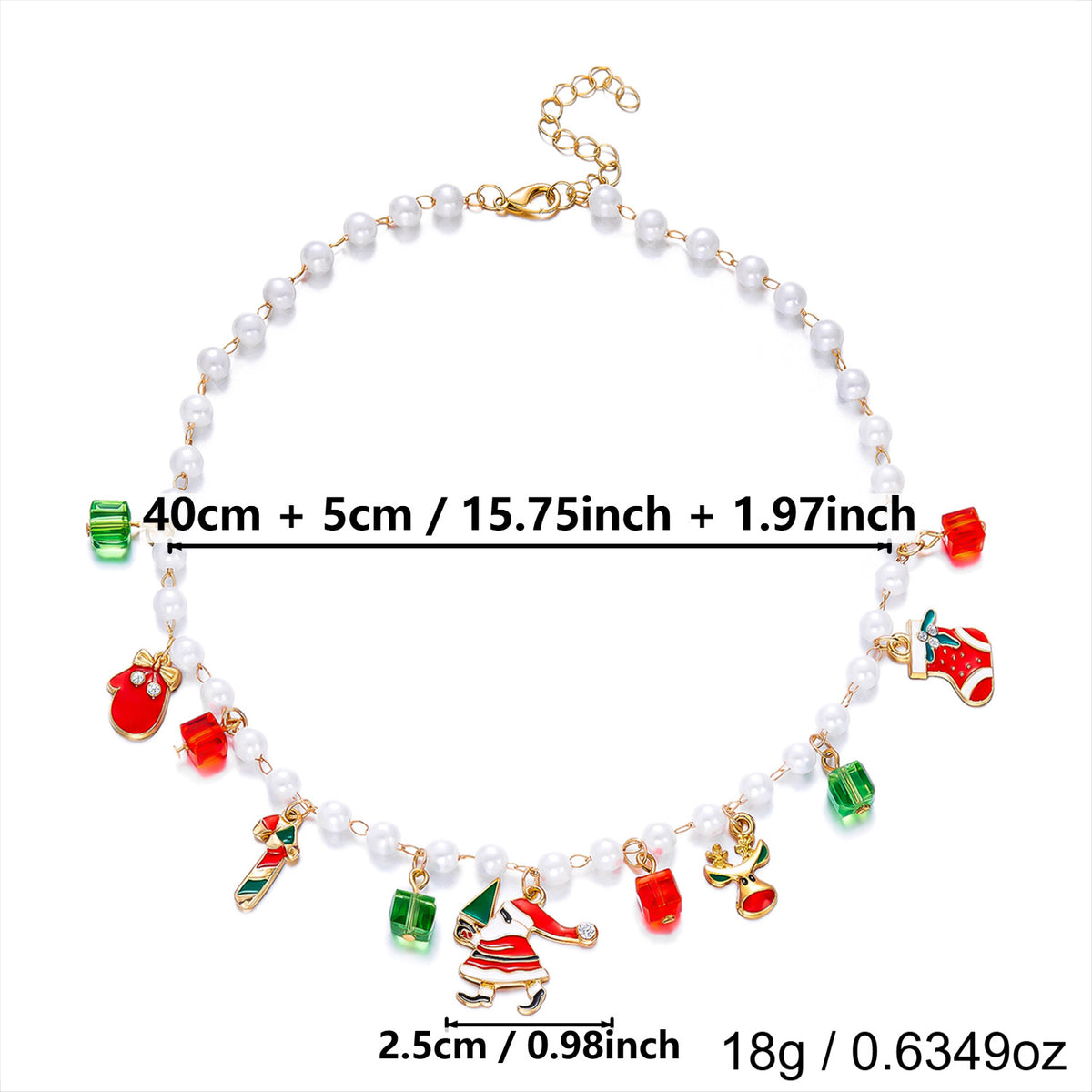 Christmas Santa Snowman Bell Charm Necklace 6W6JNC876