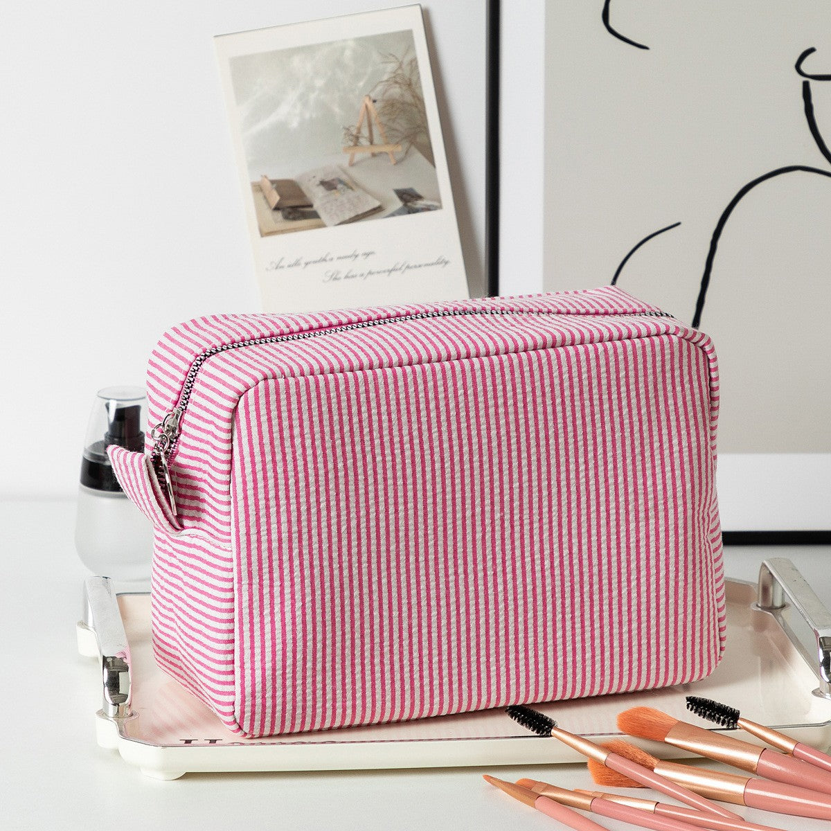 Minimalist Striped Cosmetic Bag - DippedShop Wholesale - #5923