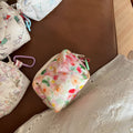 Chic Floral Print Quilted Shell Coin Purse 6S10BWB148