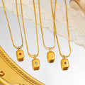 Gold Plated Rhinestone Pendant Necklace - DippedShop Wholesale - #5443