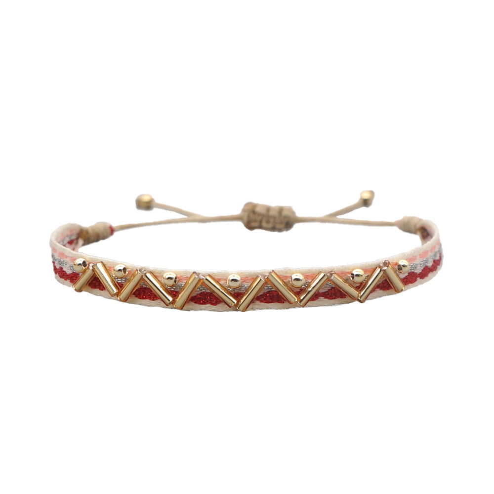 Handmade Seed Bead Braided Adjustable Bracelet 6W6JBR475