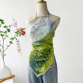 Painting Pleated Beads Scarf Halter Camisole MK2BW6W6NSI23