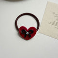 Stylish Love Heart Bowknot Rhinestones Hair Tie MK2BLW6W6HHT26