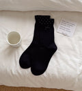 Simple Polka Dots Bow Knot Crew Socks 6W8FSO739