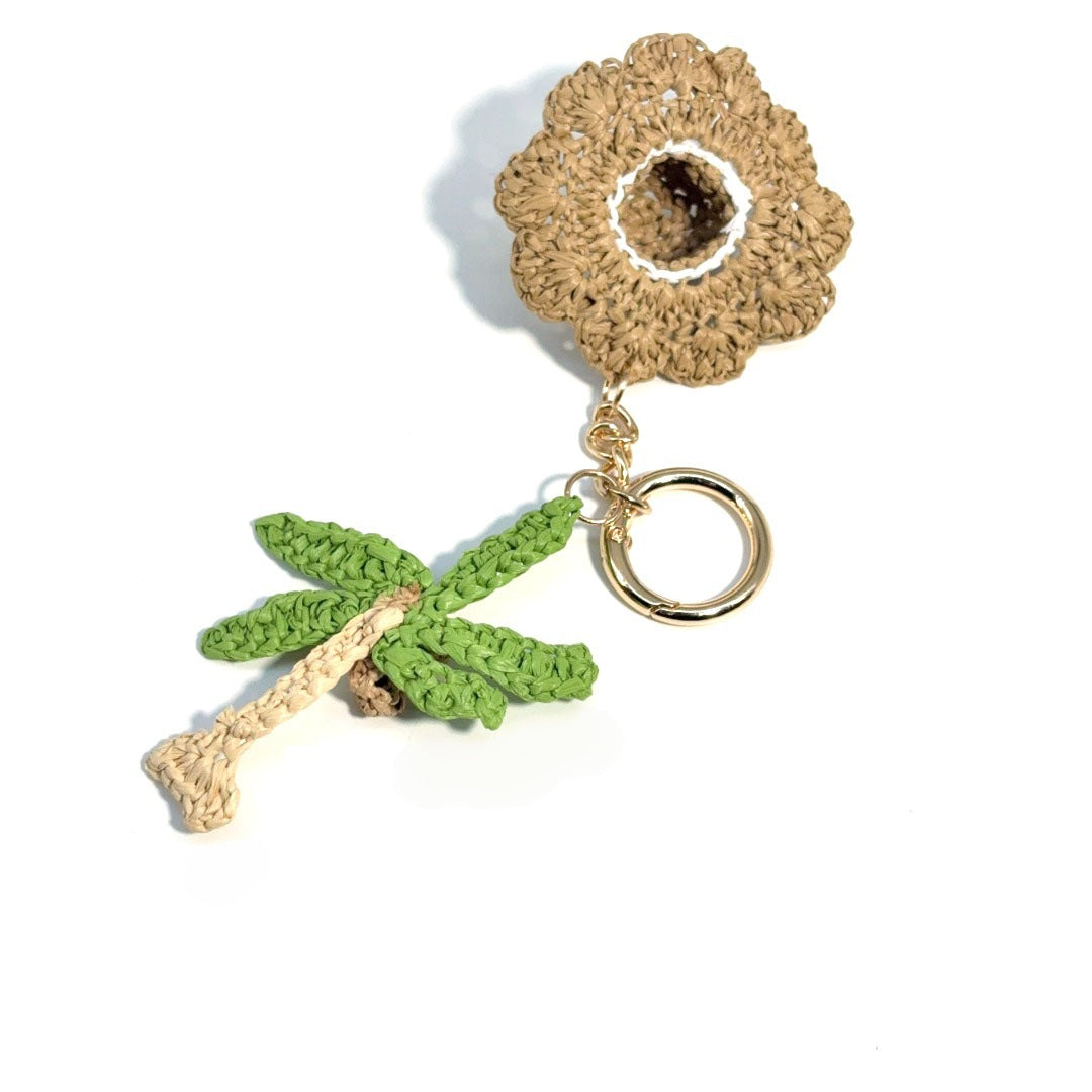 Handmade Raffia Palm Tree Keychain Bag Charm MK2ZCAS6W10BBC49