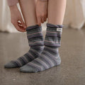 Fall Color Contrast Striped Slouch Crew Socks 6W8FSO521