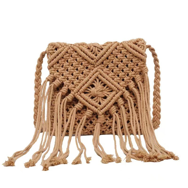 Boho Tassel Hand-Woven Hollow Crossbody Bag 8BW6BBG438L