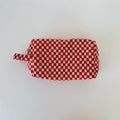Color Block Plaid Pattern Velvet Makeup Bag MK2BW6S10BOB95