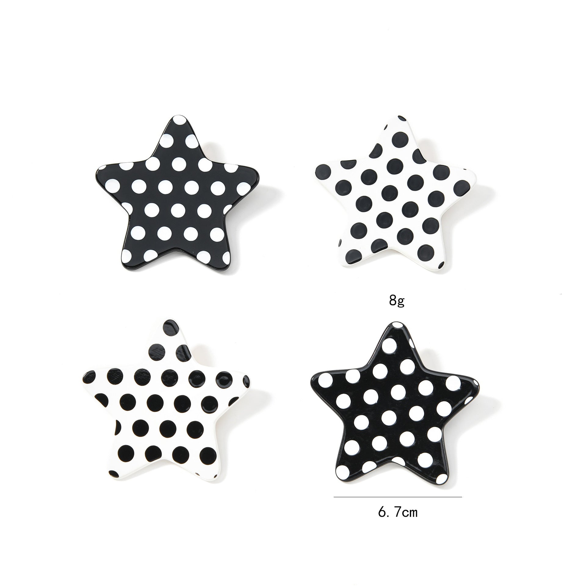 Cute Star Polka Dots Acetate Hair Clip 8AS6HCP314T