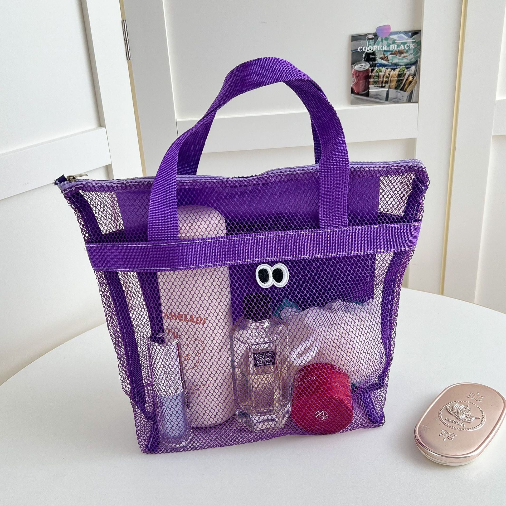 Cute Eye Embroideried Hollow Tote Bag 8CW6BBG471L