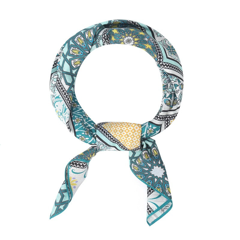 Blue & Turquoise Patchwork Square Scarf DP25F552