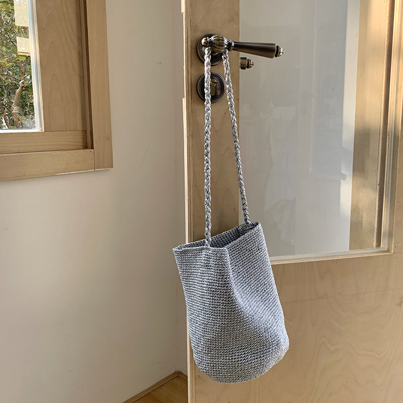 Handmade Woven Bucket Bag - DippedShop Wholesale - #7603