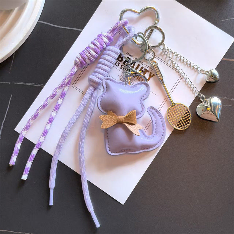 Creative Cat Pendant Rope Braided Bag Charm 6W10BBC369