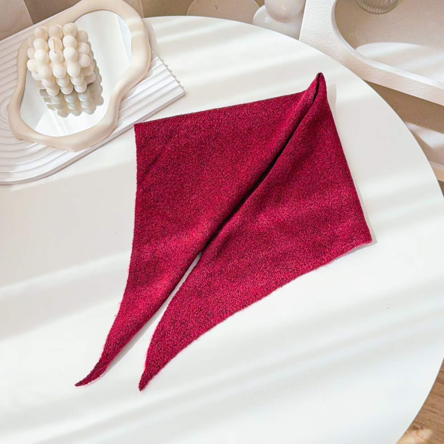 Trendy Solid Color Triangle Knit Shawl Scarf 6W6NSC130