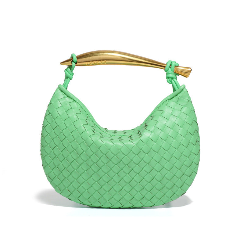 Fashion Solid Color Woven Crescent Handbag 6W10BBG2423
