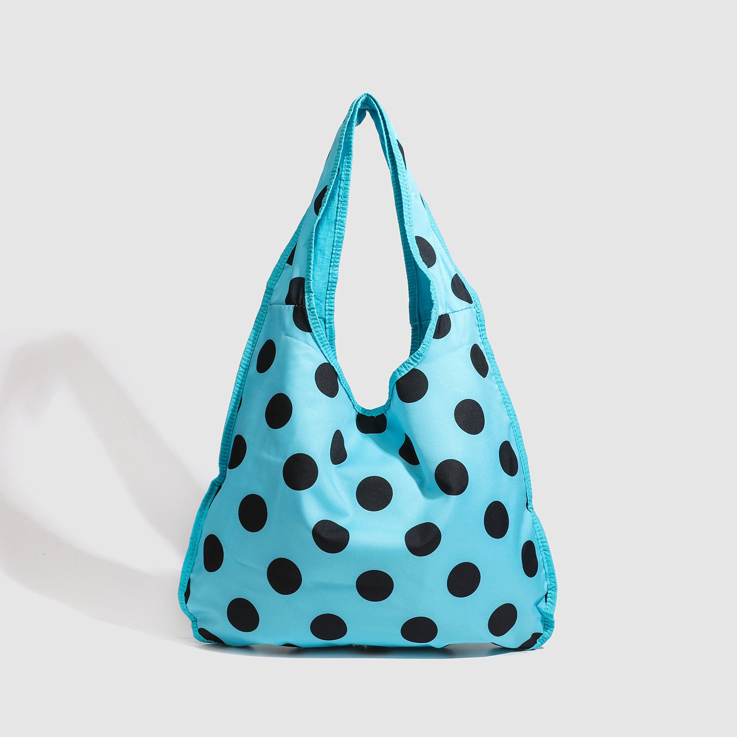 Casual Blue Polka Dtot Canvas Tote Bag 6W10BBG2005