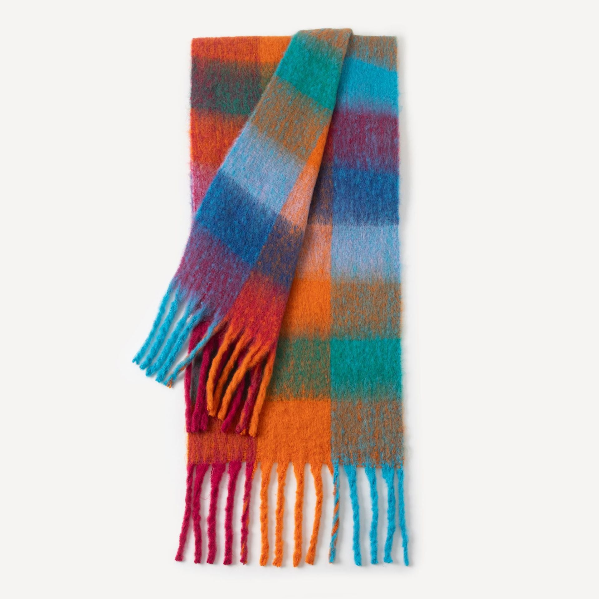 Colorful Plaid Tassel Warm Scarf 6W6NSW275