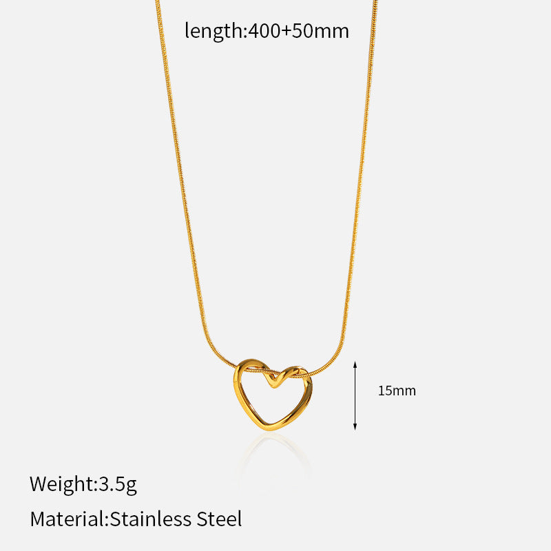 Chic Gold Plated Hollow Heart Pendant Necklaces 6W6JNC634