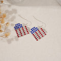 Hiphop USA Flag Love Heart Pendant Hook Earrings 8ZA6JER306L
