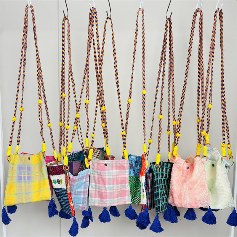 Simple Color Block Plaid Tassel - DippedShop Wholesale - #6803
