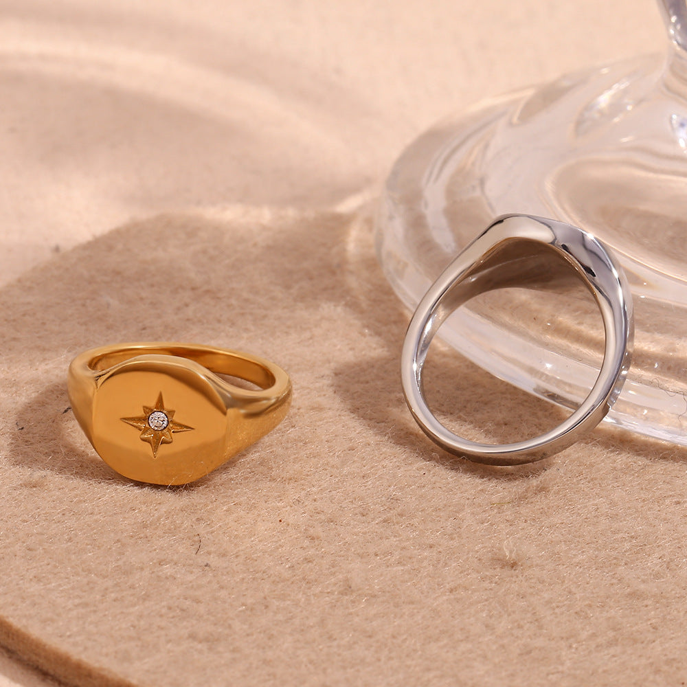 Cubic Zircon Starburst Ring - DippedShop Wholesale - #7683
