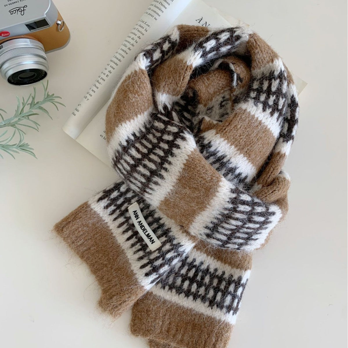 Plaid Jacquard Knit Scarf - DippedShop Wholesale - #8739