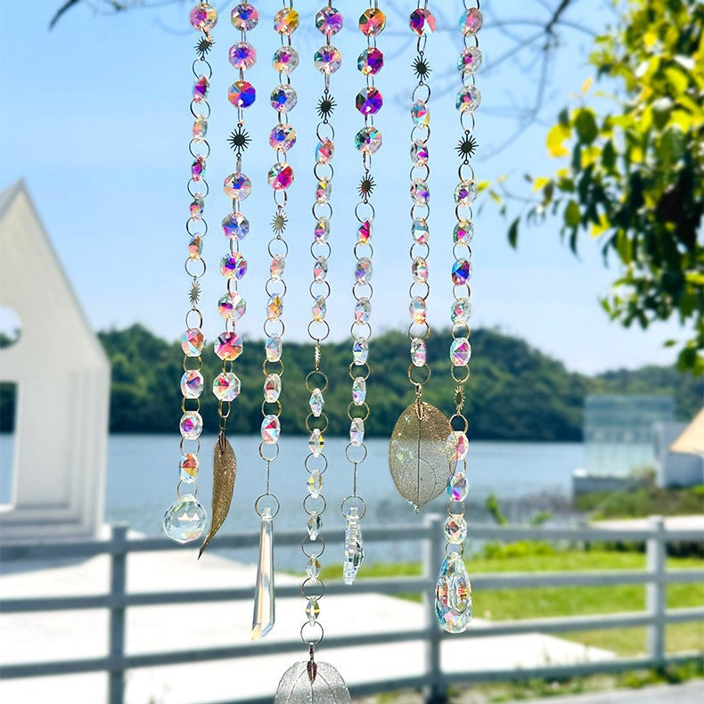 Boho Style Geometry Crystal Chain Tassel Hanging Suncatchers MK2CZAS6H7HLS77