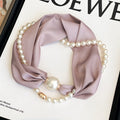 Elegant Magnetic Pearl Chain Necklace Scarf MK2BLW6W6NSI79