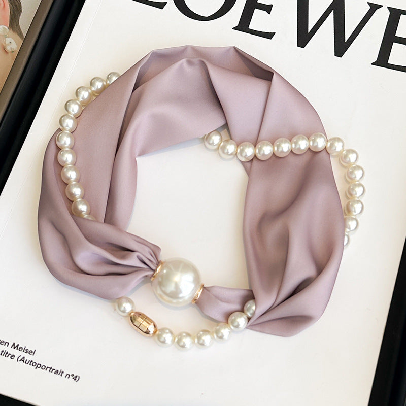 Elegant Magnetic Pearl Chain Necklace Scarf MK2BLW6W6NSI79