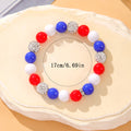 Stylish USA Flag Heart Pendants Beaded Bracelets 8ZA6JBR131T
